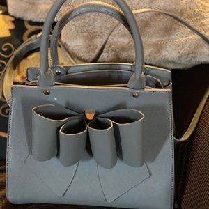 LIKE DREAMS Women Classic Large Vegan Leather Satchel Bowtie Top Handle